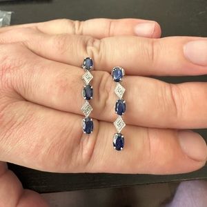 3.9 carat natural sapphire and diamond in 14k solid gold
